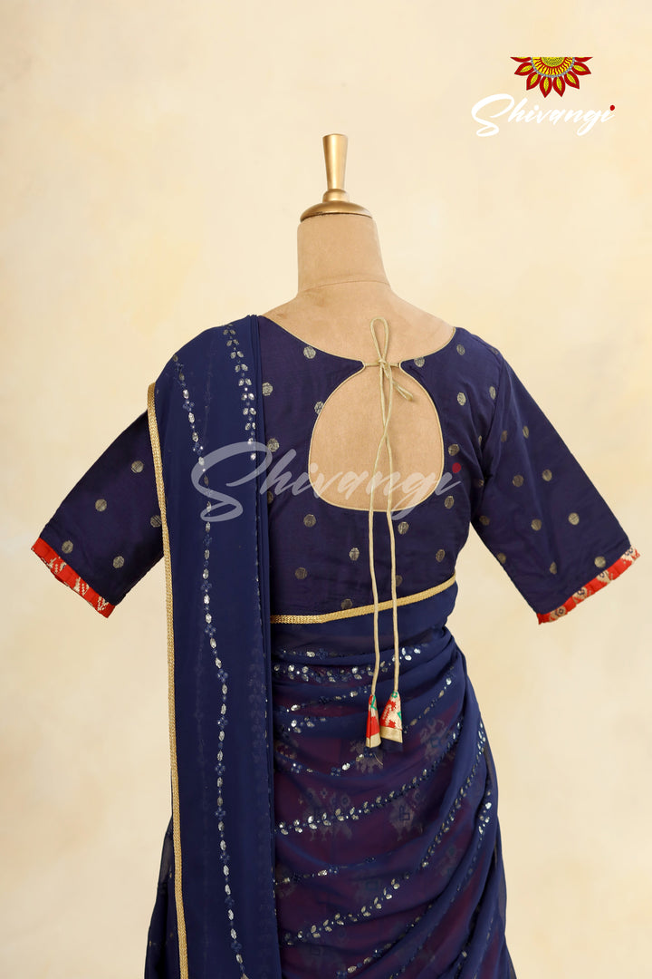 Girls Red Peacock Patola Langa Half Saree!!!