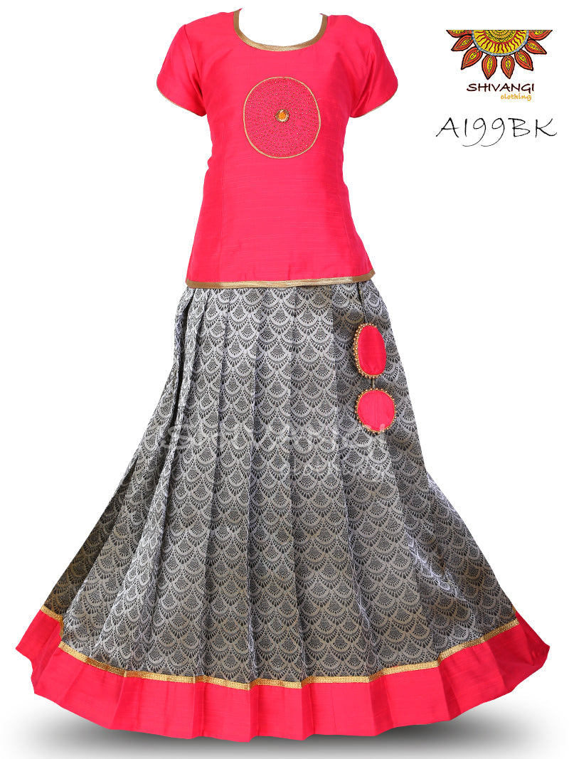 Black Tissue JKD BK Jimikki Pattu Pavadai For Girls!!!
