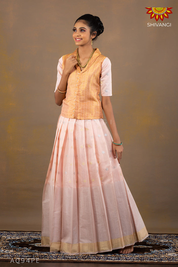 Girls Silver Sea Pattu pavadai!!!