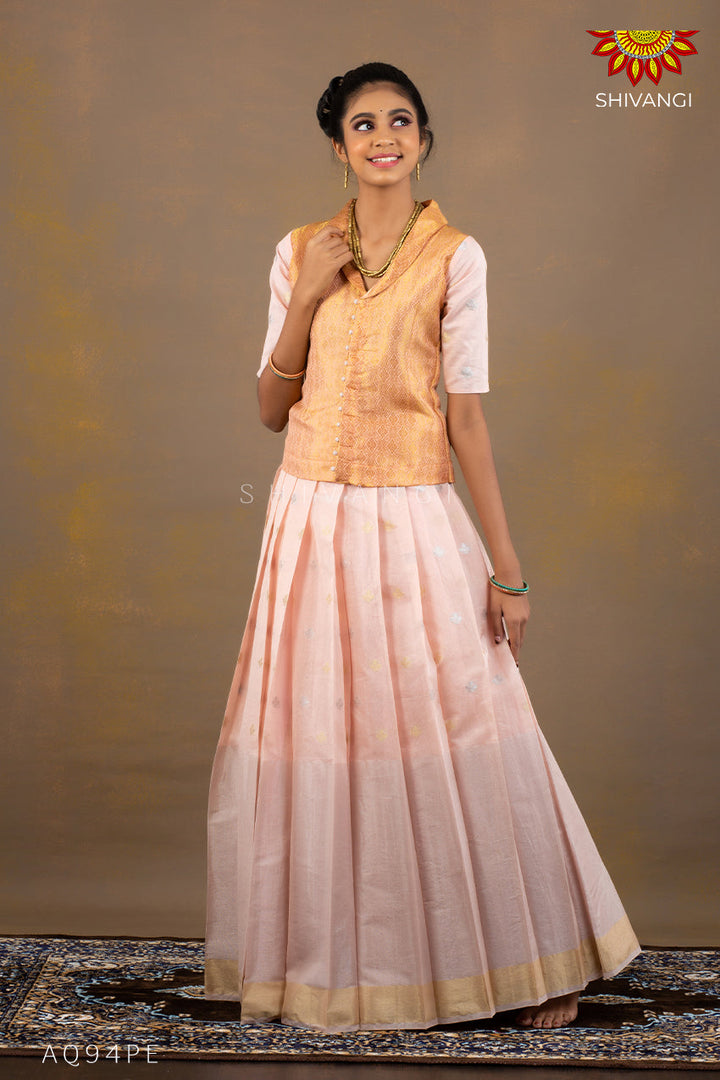 Girls Silver Sea Pattu pavadai!!!