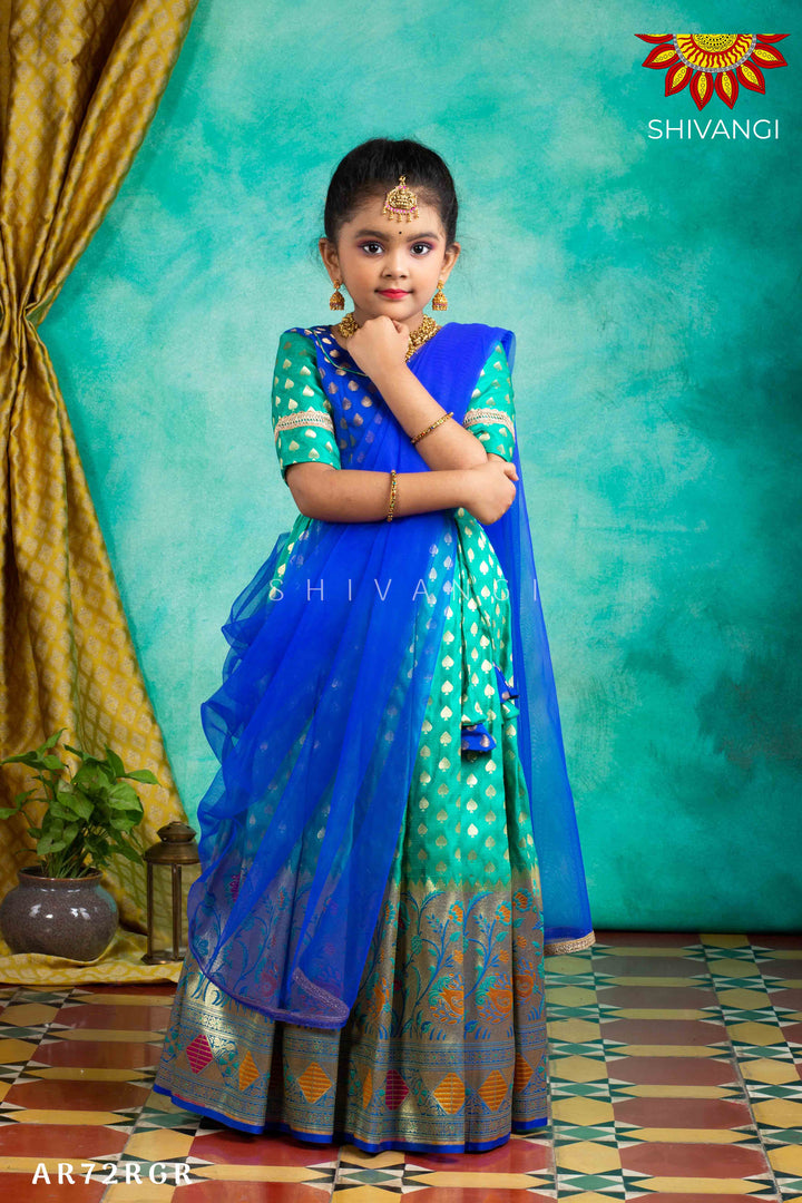 Girls Ramar Green Pomo Bud Lehenga !!!