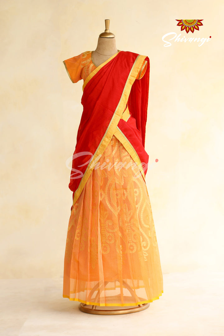 Orange Manipuri Half Saree  | Langa Lavani For Girls!!!