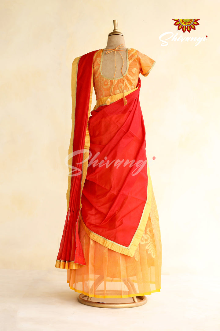 Orange Manipuri Half Saree  | Langa Lavani For Girls!!!