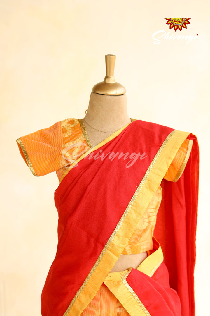 Orange Manipuri Half Saree  | Langa Lavani For Girls!!!