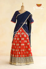 Red Peacock Patola Half Saree | Langa Dhavani For Girls!!!