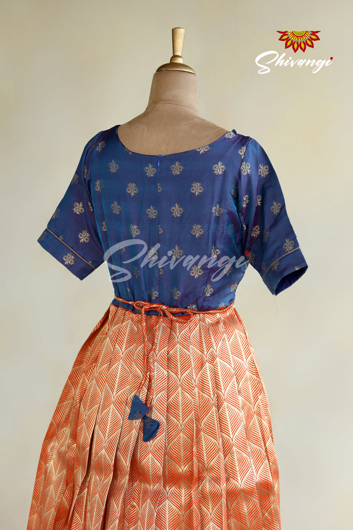 Orange Summer Mango Long Gown For Girls!!!