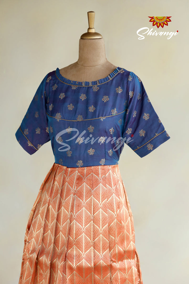 Orange Summer Mango Long Gown For Girls!!!