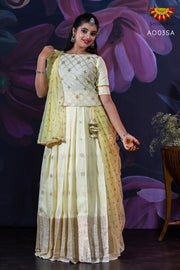 Sandle Pastel Golden Butta Lehenga For Girls 