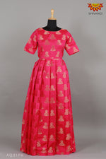 Girls Pink Tafetta jimikki Alpha Long Gown 