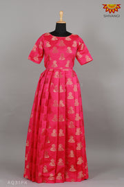 Girls Pink Tafetta jimikki Alpha Long Gown 