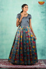 Girls Grey Zinnaiah Cluster Long Gown 