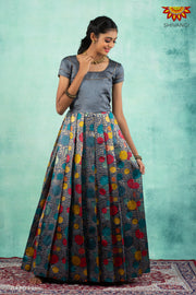 Girls Grey Zinnaiah Cluster Long Gown 