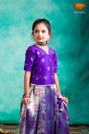 Girls Purple Dancing Annam Pattu Pavadai | Langa 