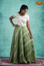 Girls Green Shibori Sequence Long Gown!!! 