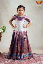 Girls Purple Champangi Pattu Pavadai | Langa