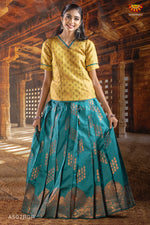 Kids Ramar Green Mayura Pattu Pavadai Set | lehenga