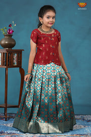 Gypsum Rama Green Pattu Pavadai For Kids !!!