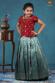 Gypsum Rama Green Pattu Pavadai For Kids !!!