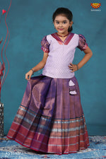 Kids blue color pavadai sattai designs online