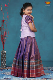 Kids blue color pavadai sattai designs online