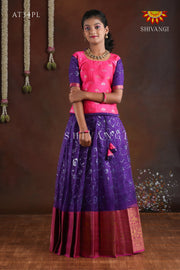 Organza Sequence  Purle Pattu Pavadai For Grils !!!