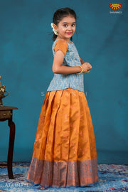 Mustard Flower pattu pavadai For Girls !!!