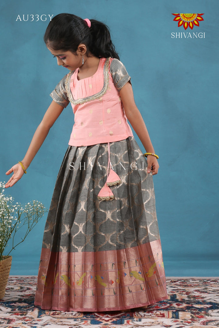 White Morracan Parrot Pattu Pavadai !!!