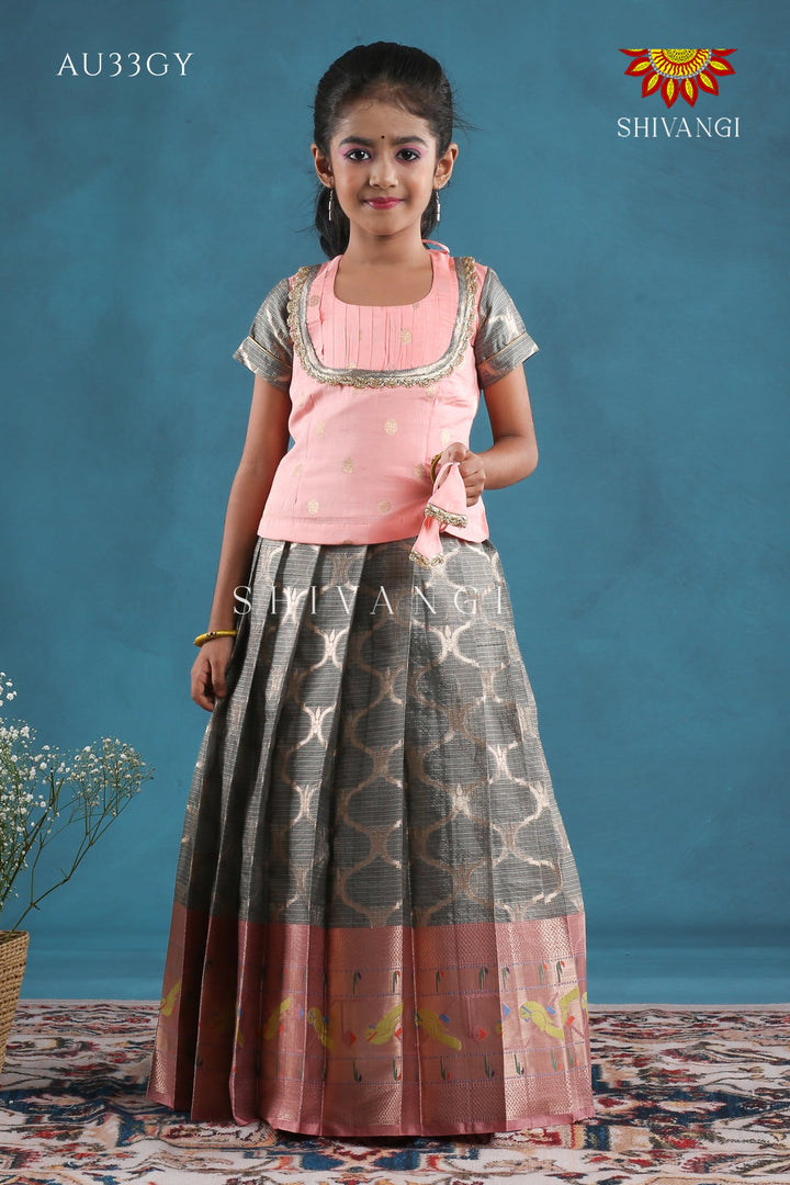 White Morracan Parrot Pattu Pavadai !!!