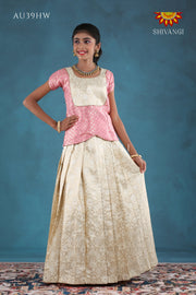 White Night Queen Pattu Pavadai For Girls - Festive Wear!!!