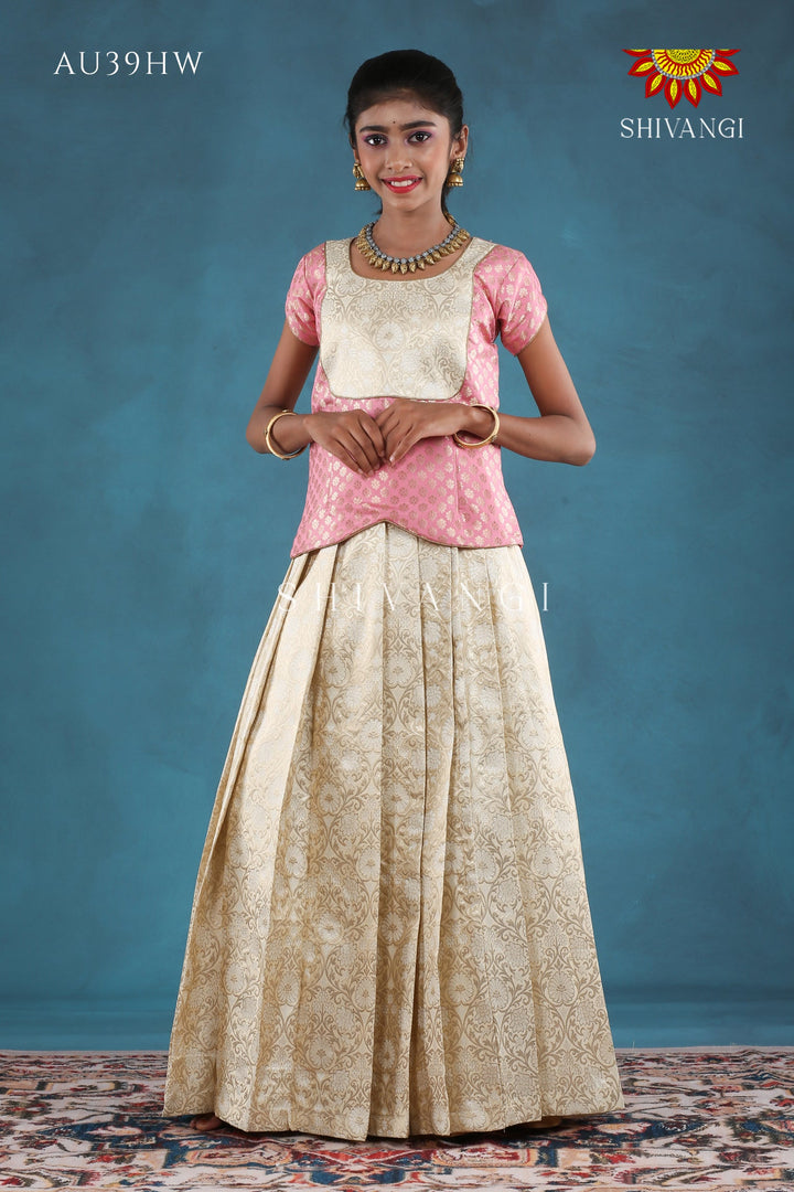 White Night Queen Pattu Pavadai For Girls - Festive Wear!!!