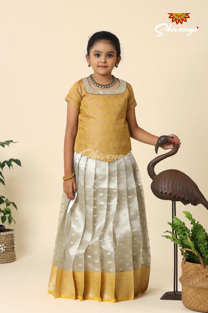 Girls Yellow Lemon Breeze Pavadai Sattai Designs