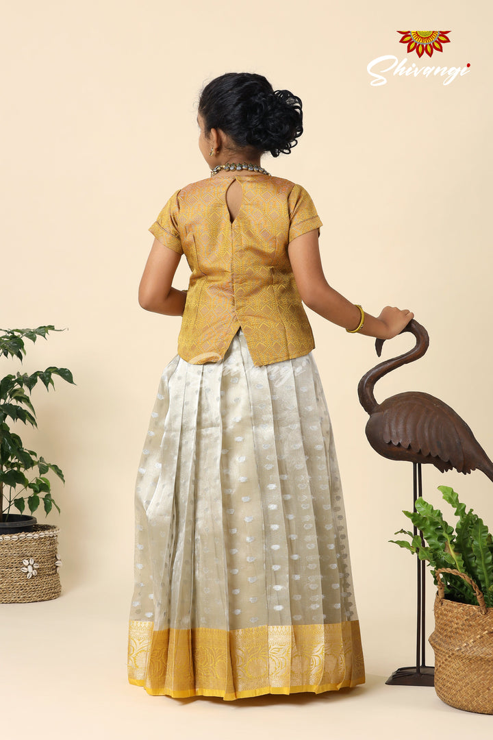 Girls Yellow Lemon Breeze Pavadai Sattai Designs