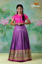 Girls Purple Silk Swan LongGown !!!