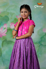 Girls Purple Silk Swan LongGown !!!