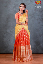 Girls Red Mango Stream Half saree / Langa Davani 