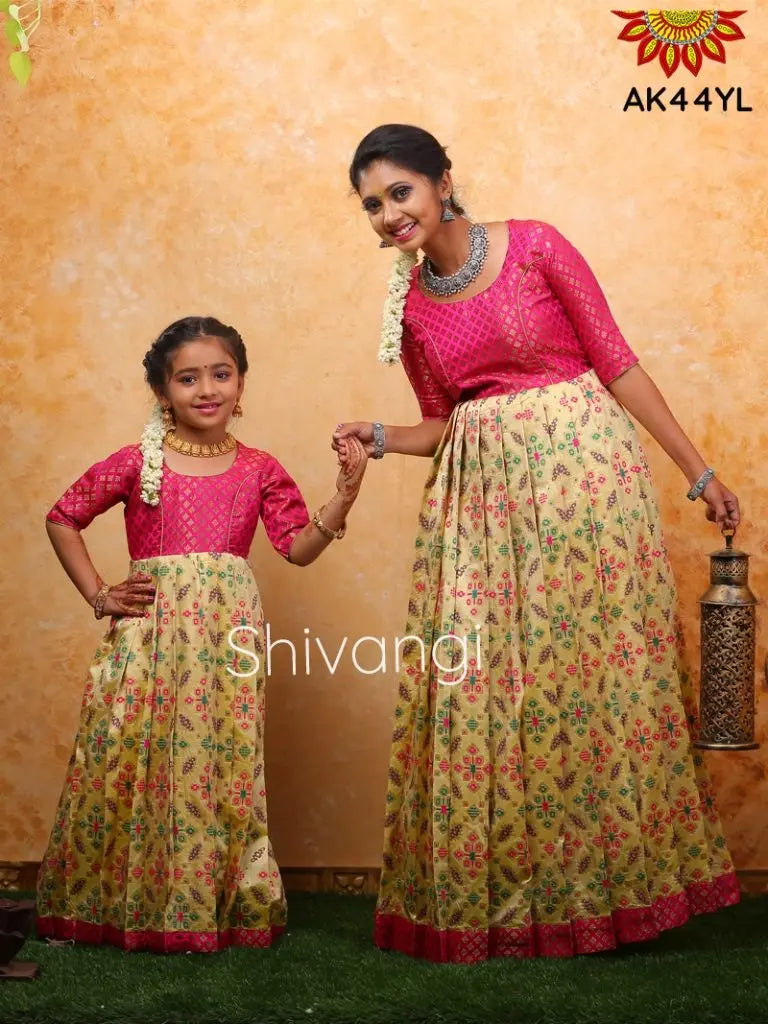 Girls Yellow Lemon Tree Long Frock 