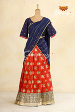 Girls Red Peacock Patola Langa Half Saree!!!